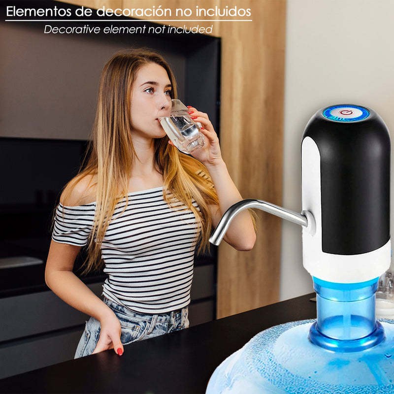 Dispensador de agua automático para garrafas y botellas con cargador USB tipo c