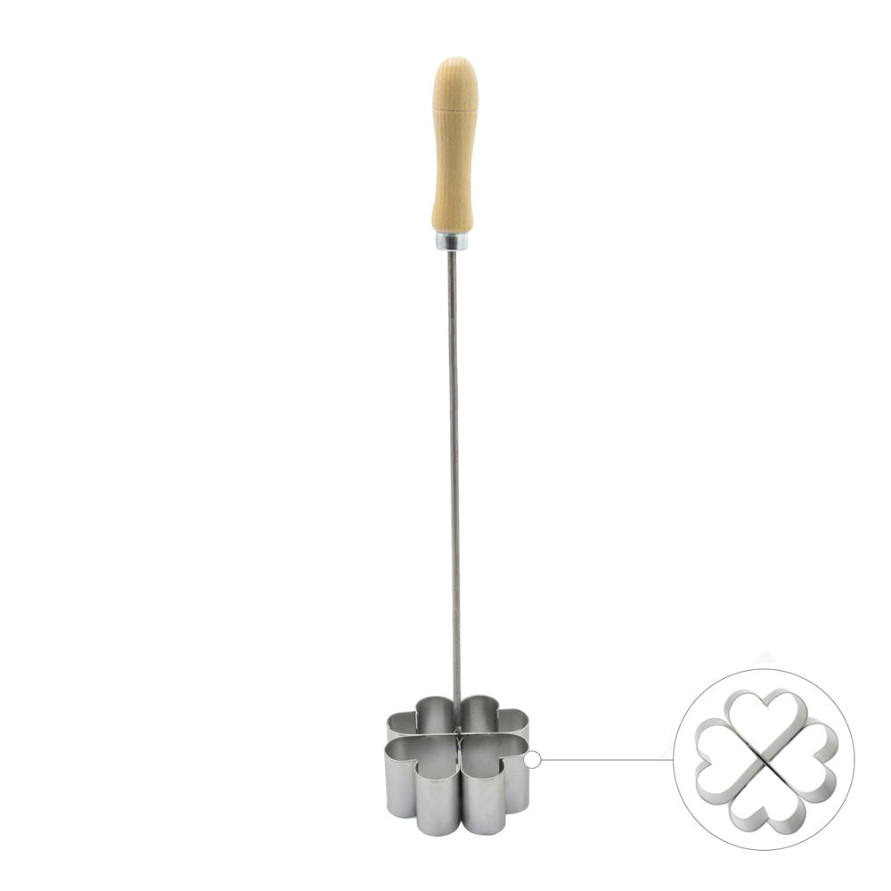 Flower mold with wooden handle