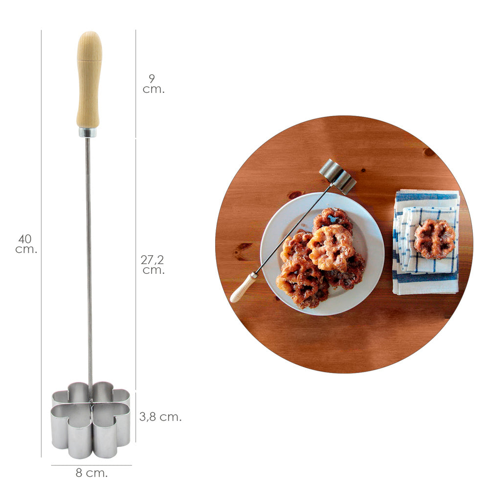 Flower mold with wooden handle
