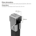 Juego patas somier cuadradas (4 unidades) tubo 30x30 mm para somier de 30x30 mm altura 25 cm