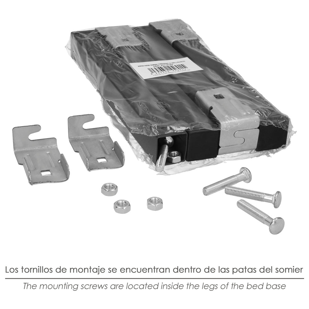Juego patas somier cuadradas (4 unidades) tubo 30x30 mm para somier de 30x30 mm altura 25 cm