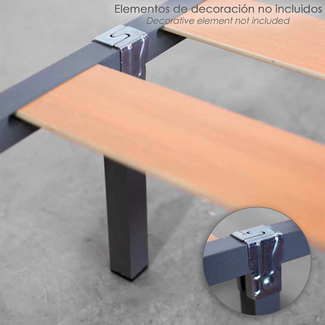 Juego patas somier cuadradas (4 unidades) tubo 30x30 mm. para somier de 30x30 mm. altura 25 cm