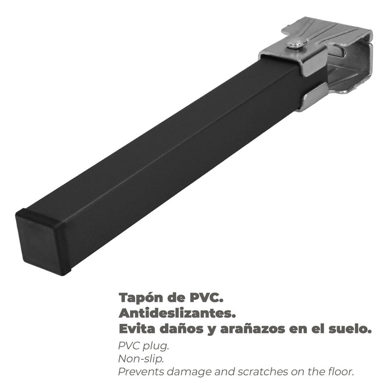 Juego patas somier cuadradas (4 unidades) tubo 30x30 mm. para somier de 40x30 mm. altura 25 cm