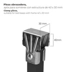 Juego patas somier cuadradas (4 unidades) tubo 30x30 mm para somier de 40x30 mm altura 25 cm