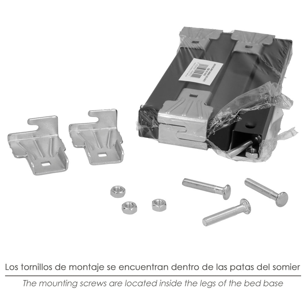 Juego patas somier cuadradas (4 unidades) tubo 30x30 mm para somier de 40x30 mm altura 25 cm