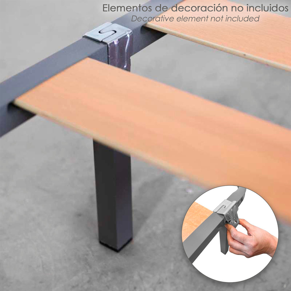 Juego patas somier cuadradas (4 unidades) tubo 30x30 mm para somier de 40x30 mm altura 25 cm