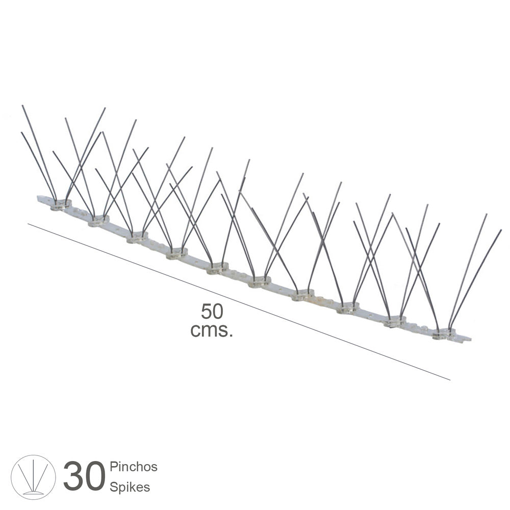 Pincho anti paloma 0,5 metros polietileno pincho doble 30 pinchos