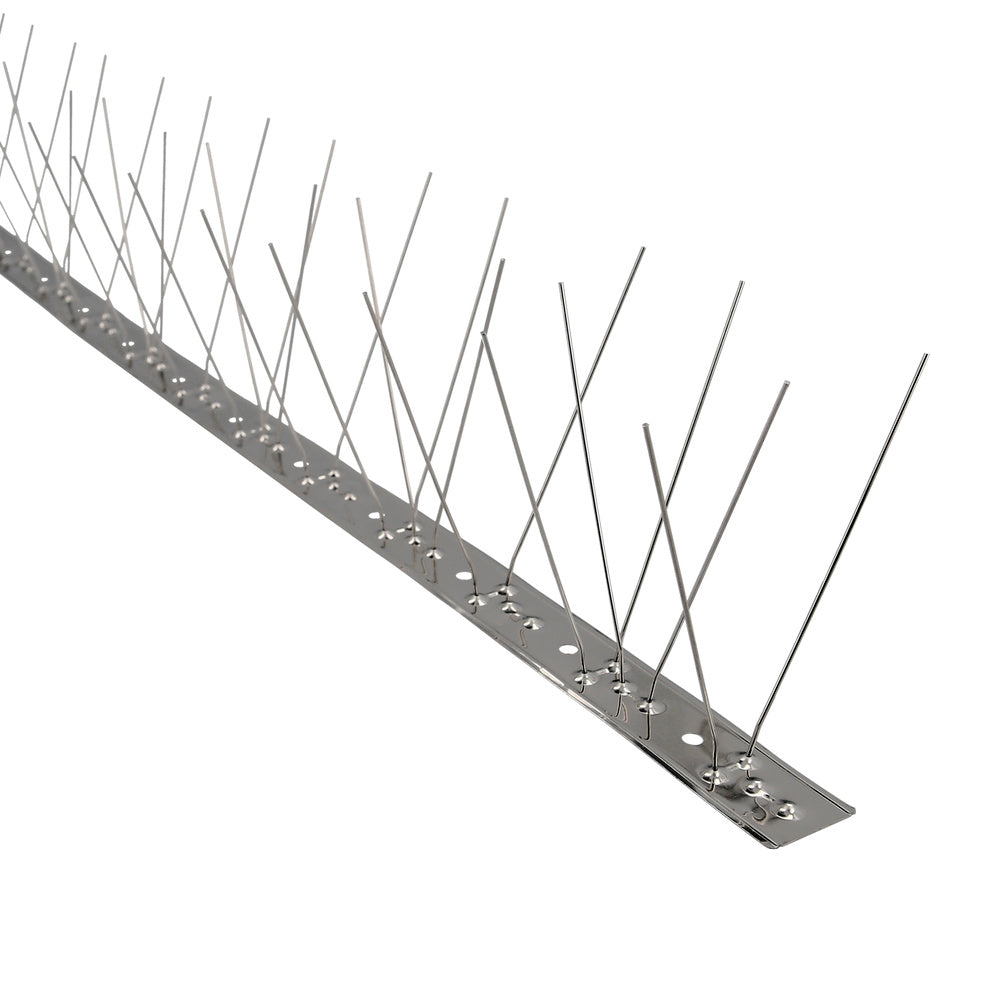 Espeto anti pombos / pássaros 1 metro inoxidável espeto duplo 60 espetos. Adaptável a várias posições