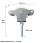 Polea tendedero wolfpack zincado 40 mm roldana plástico con tornillo