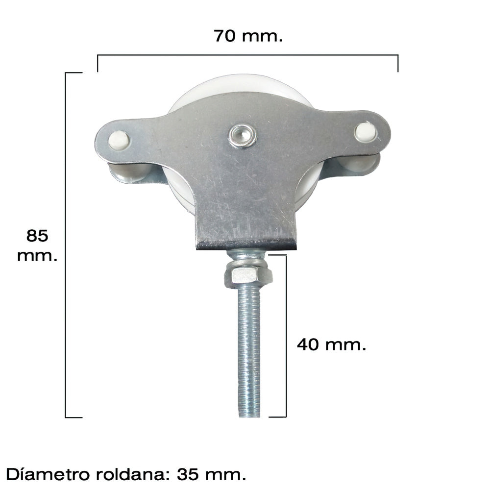 Wolfpack Galvanized Clothesline Pulley 40mm Plastic Sheave with Screw