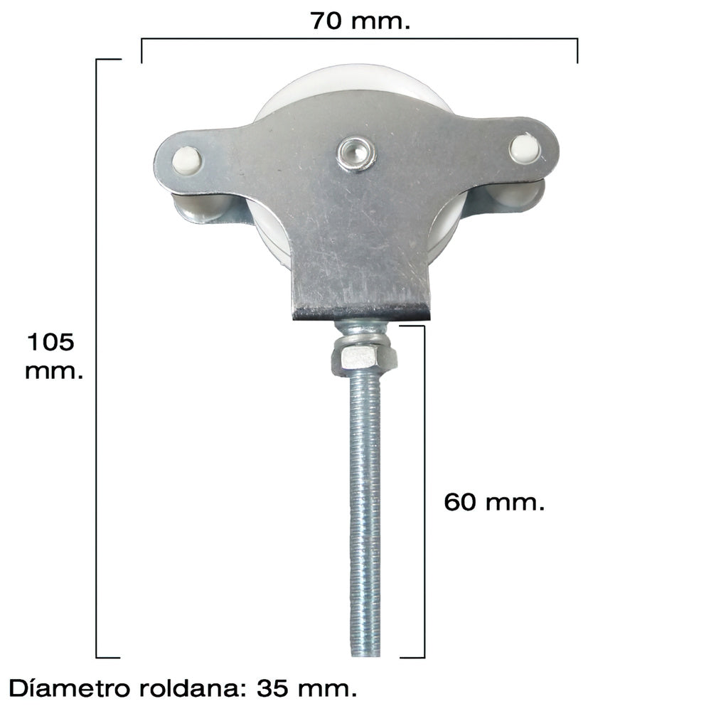 Wolfpack galvanized clothesline pulley 60 mm plastic sheave with screw