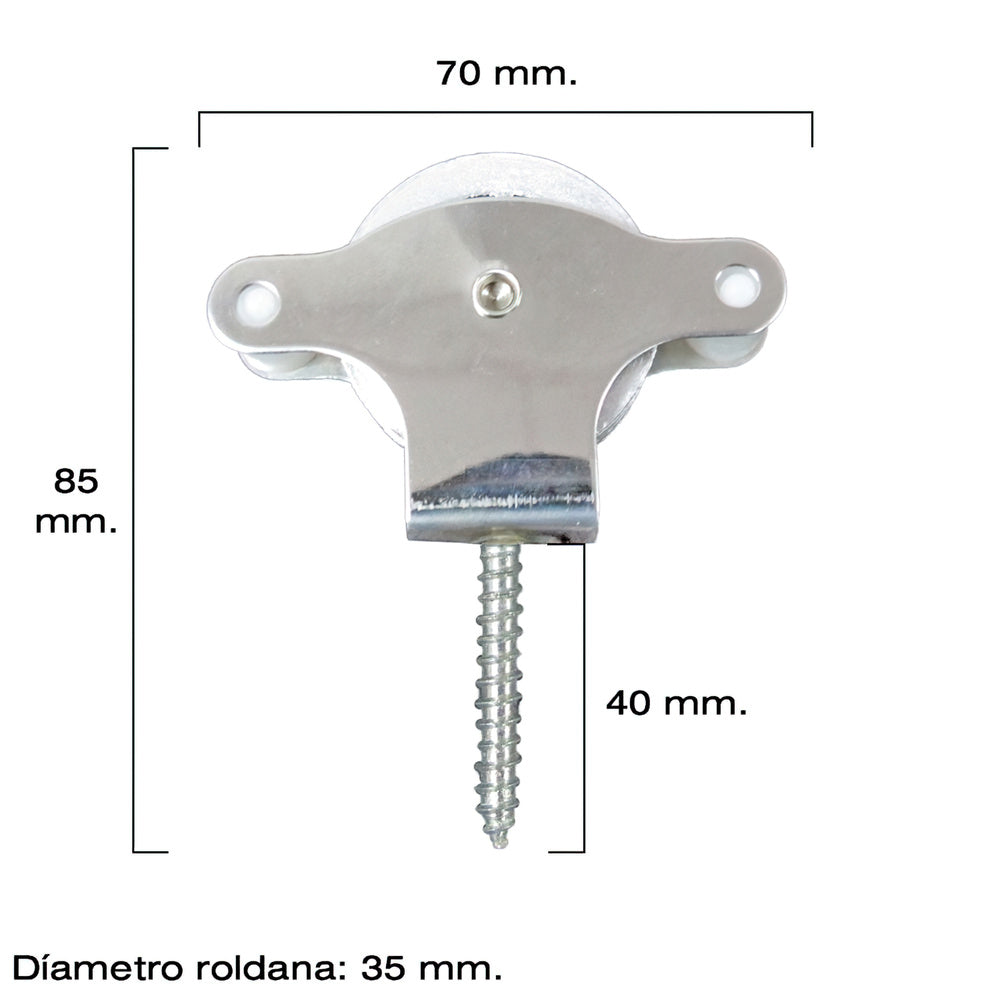 Wolfpack stainless steel clothesline pulley 40 mm / metal sheave with screw eye