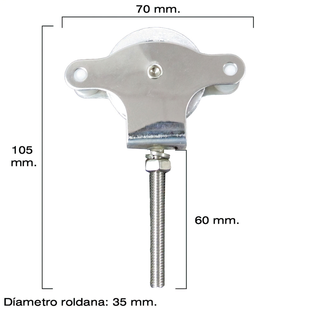 Wolfpack stainless steel clothesline pulley 60 mm / metal sheave with screw