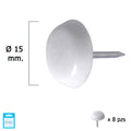 Deslizante pequeño blanco ø15 (blíster 8 unidades)