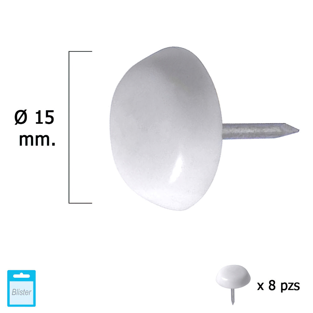 Small white glide pad ø15 (blister pack of 8 units)