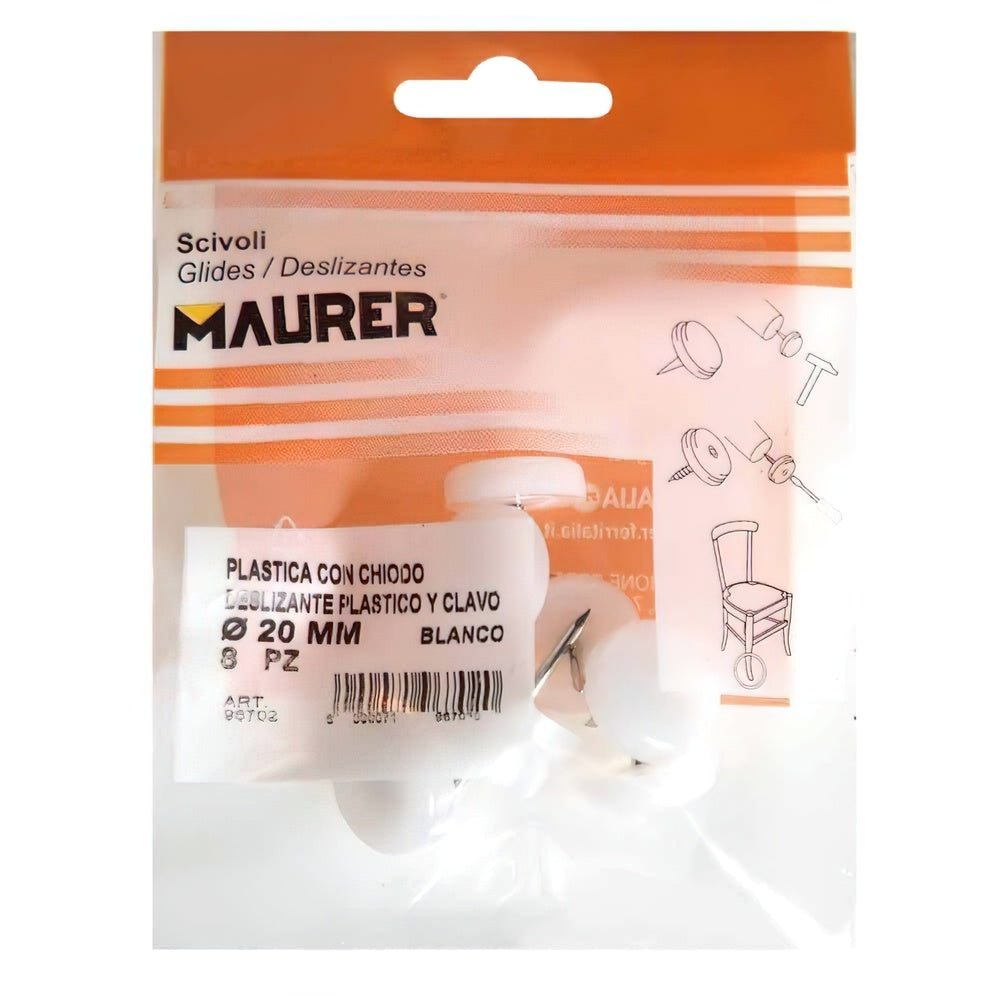 Large white glider ø20 (8 units blister)
