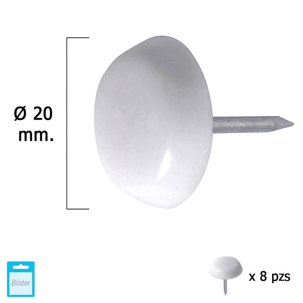 Large white glider ø20 (8 units blister)