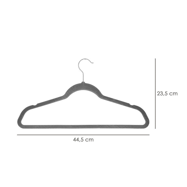 Percha terciopelo 445 mm. (pack 10 piezas)