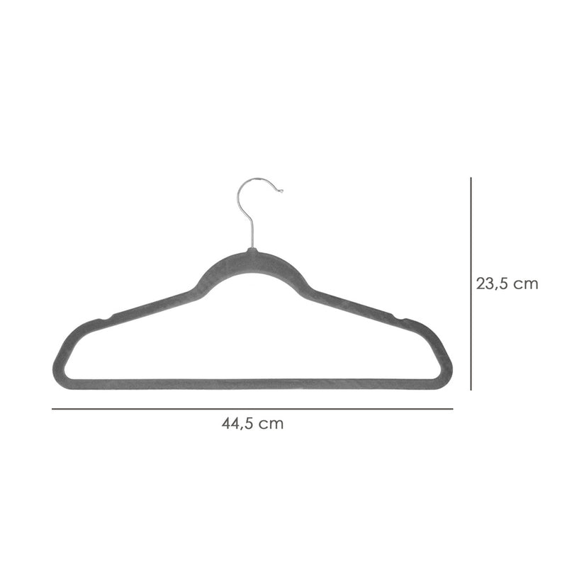 Percha terciopelo 445 mm. (pack 10 piezas)