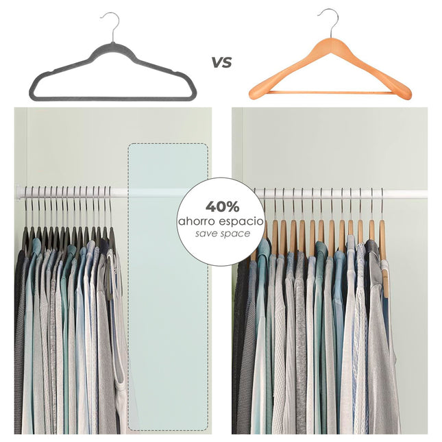 Percha terciopelo 445 mm. (pack 10 piezas)