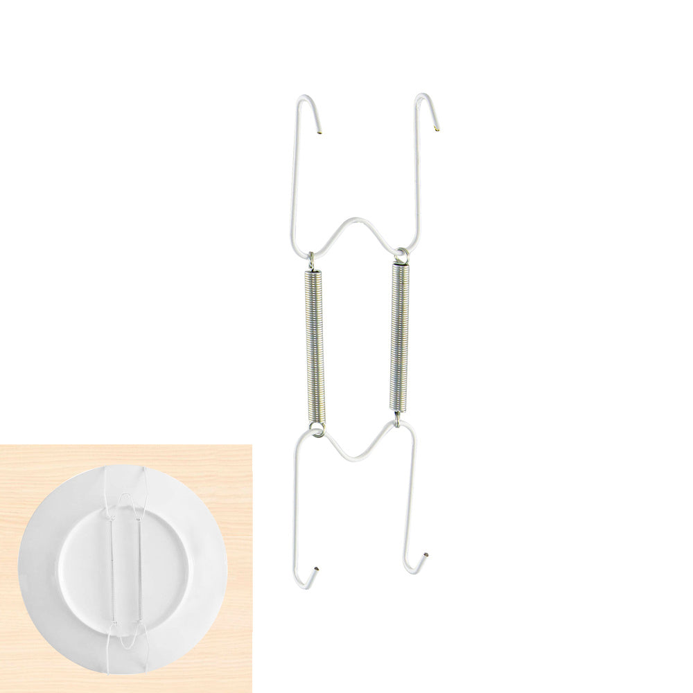 Plate hanger with spring for plates measuring ø 13 to 18 cm