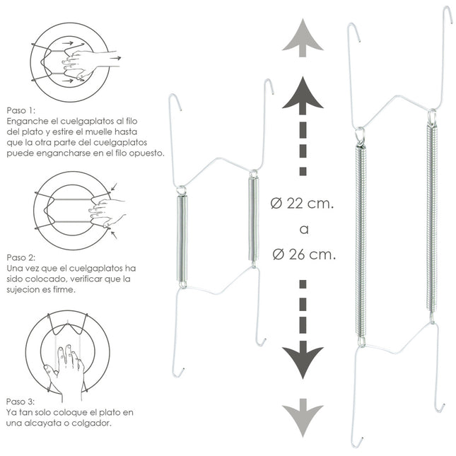 Cuelgaplatos muelle para platos de ø 22 a 26 cm