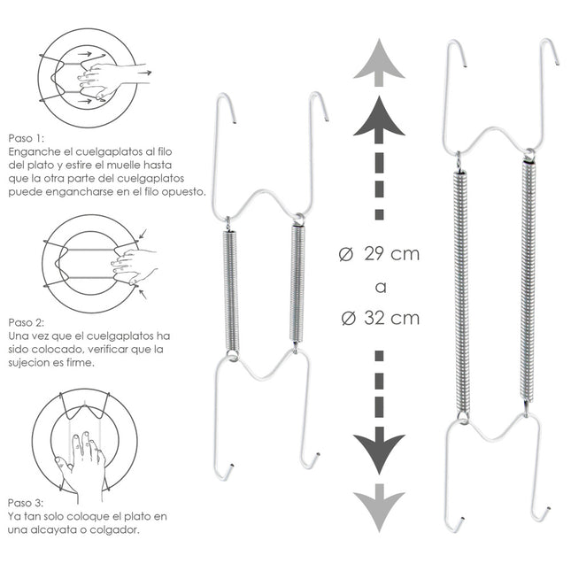 Cuelgaplatos muelle para platos de ø 29 a 32 cm