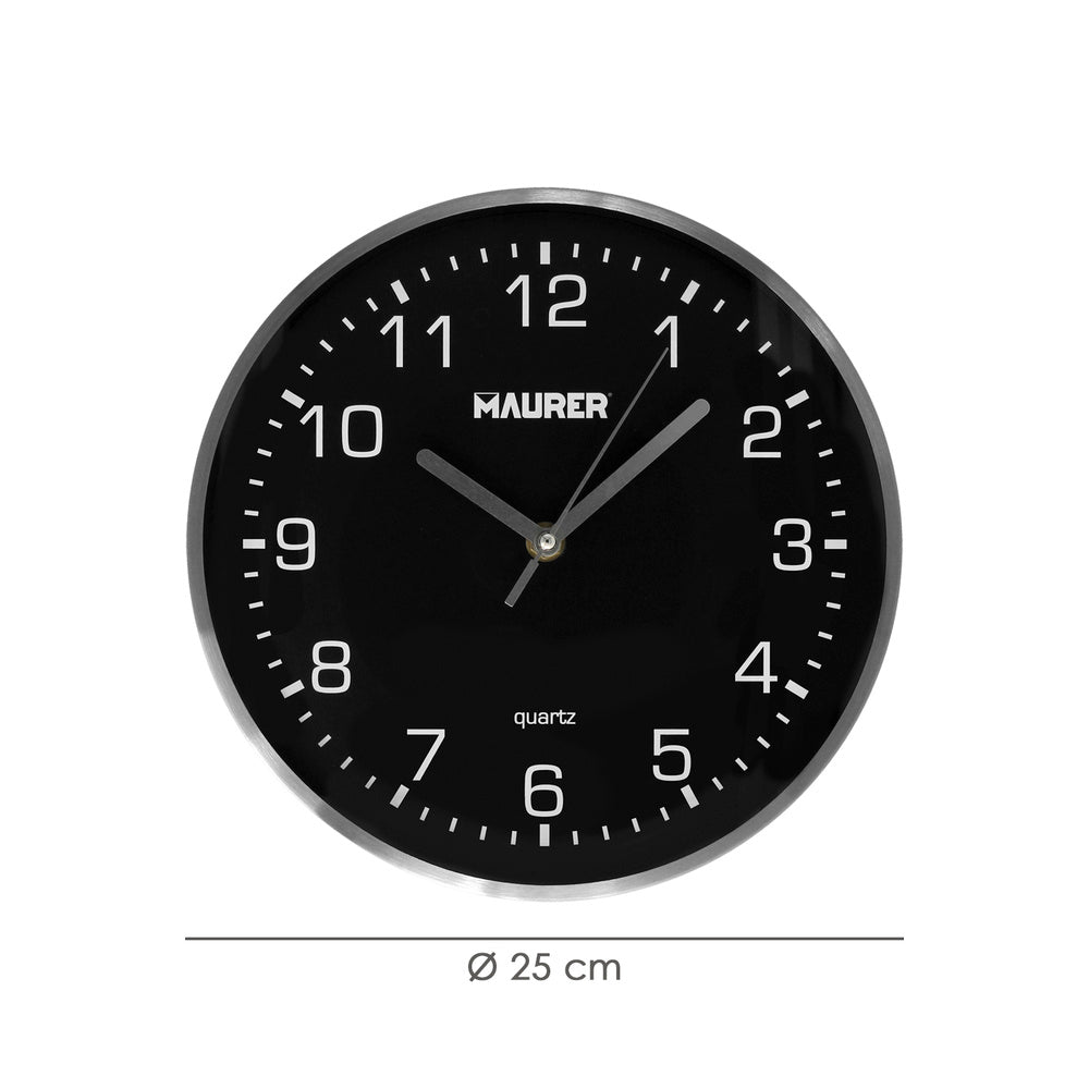 Wall clock ø 25 cm black