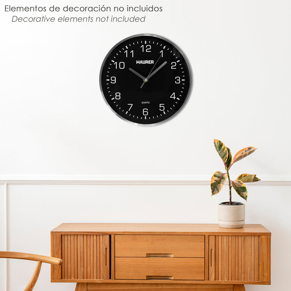 Wall clock ø 25 cm black