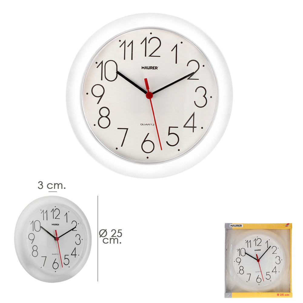 Wall clock ø 25 cm white