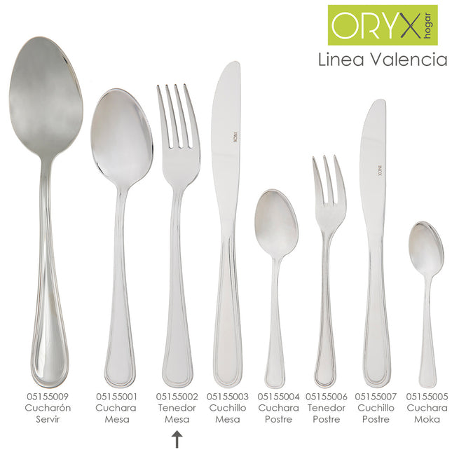 Tenedor mesa valencia 198 mm.caja 12 unidades