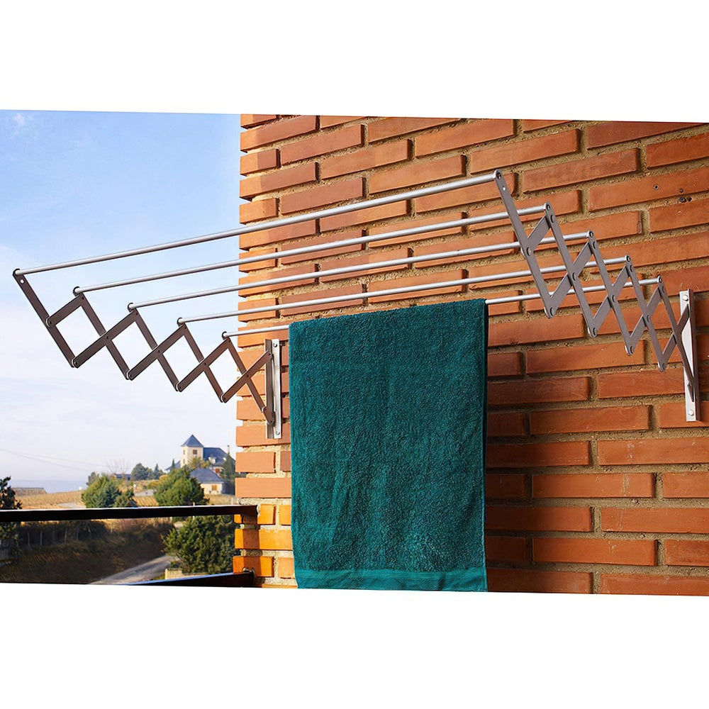 Wall-mounted retractable aluminum clothesline 1.00 meter