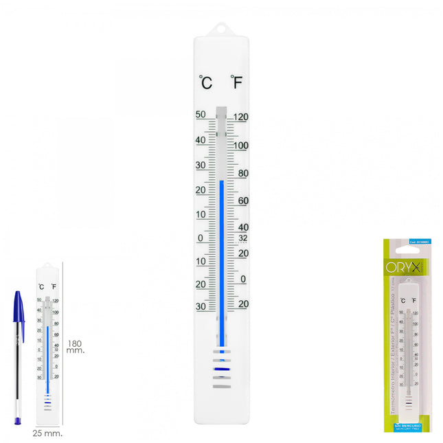 Termometro pared / jardín , interior / exterior plástico 17 cm