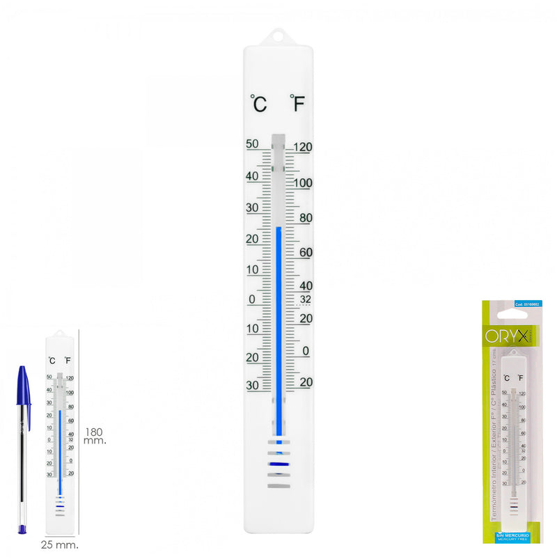Termometro pared / jardín , interior / exterior plástico 17 cm
