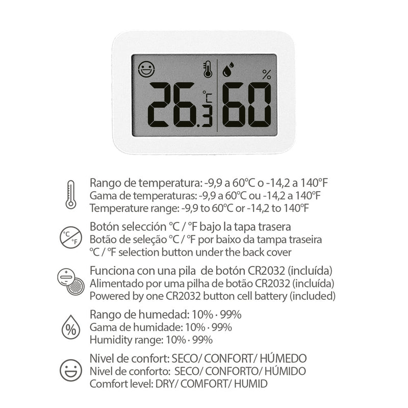 Termometro digital con indicador humedad