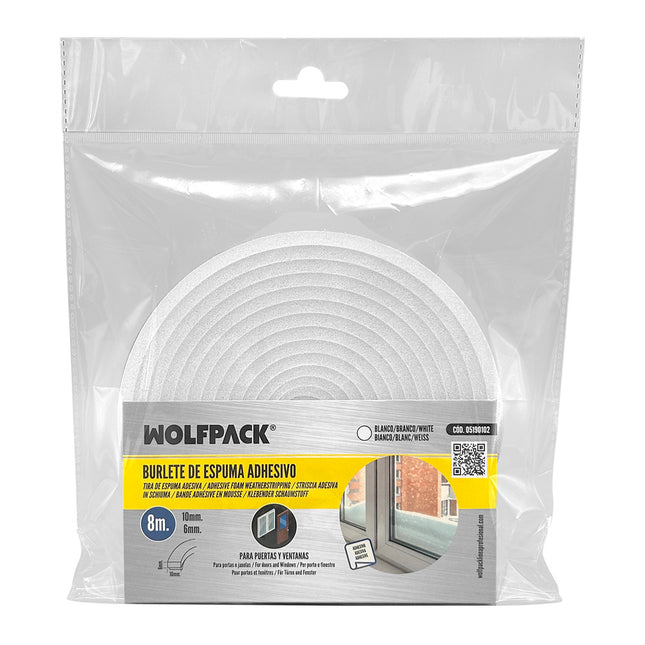 Burlete espuma 8 m. x 6mm. x 10mm