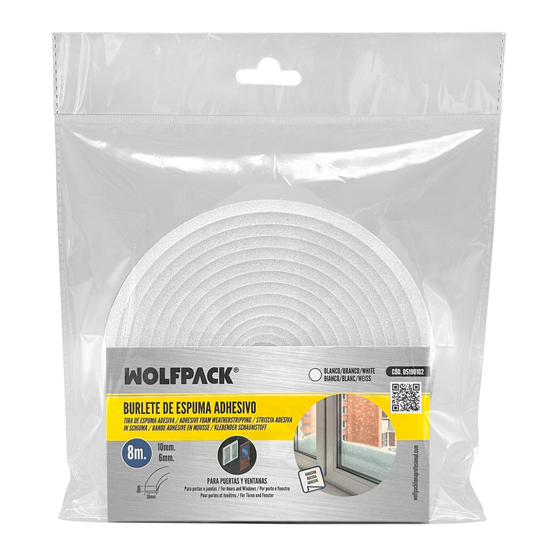 Burlete espuma 8 m. x 6mm. x 10mm