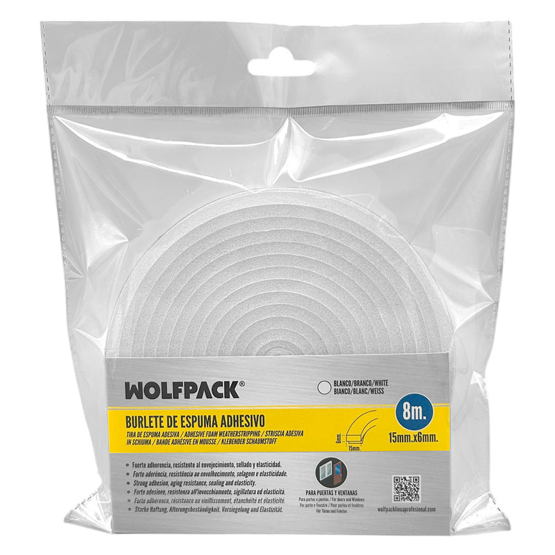 Burlete espuma 8 m. x 6 mm. x 15 mm