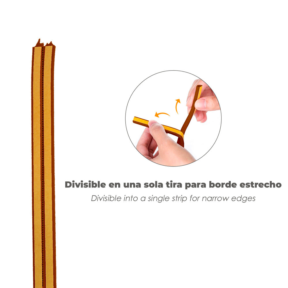 Burlete elástico "e" 6 m. x 9 mm marrón