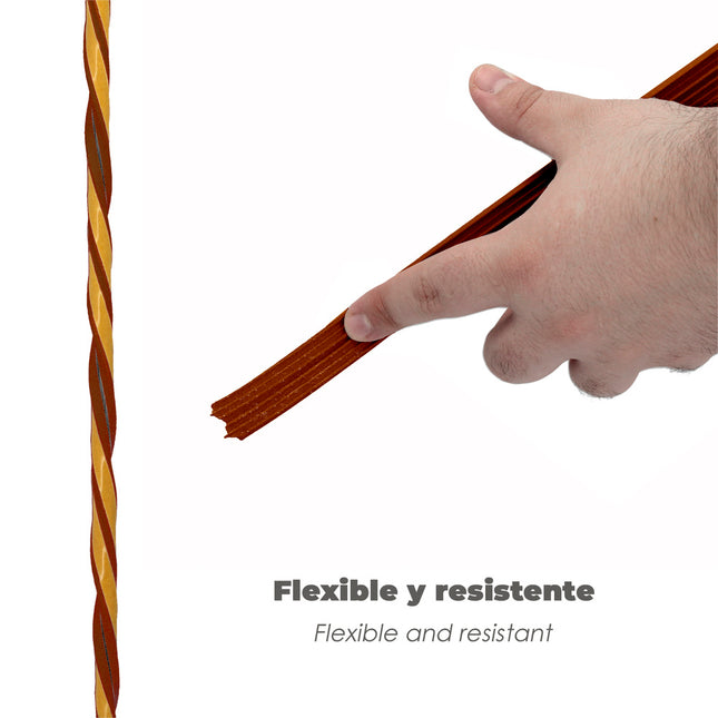 Burlete elástico "e" 6 m. x 9 mm. marrón