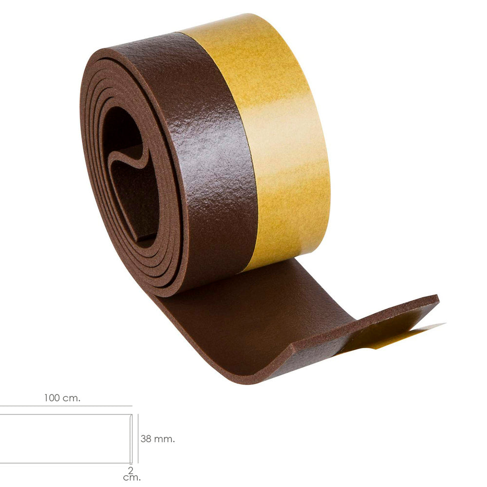 Fita de calafetagem de soleira autoadesiva em PVC flexível, castanha