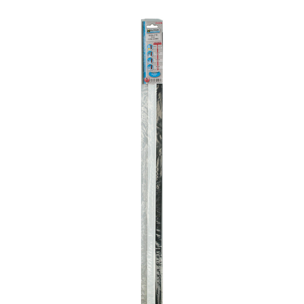 Burlete puerta pvc blanco con goma 1 metro