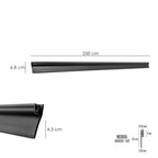 Burlete reforzado para puertas de garaje aluminio negro con goma 2,5 m. Perfil bajo cochera cepillo de puerta, burlete garaje
