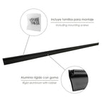 Burlete reforzado para puertas de garaje aluminio negro con goma 2,5 m. Perfil bajo cochera cepillo de puerta, burlete garaje