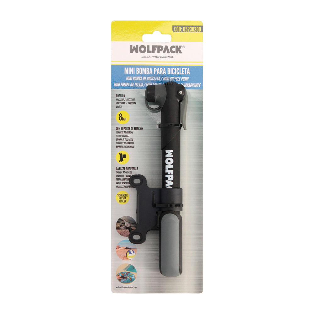 Bomba para bicicletas, insuflador para bicicleta, bomba trotinete. Válvulas schrader, dunlop e presta 8 bar, com suporte de bicicleta