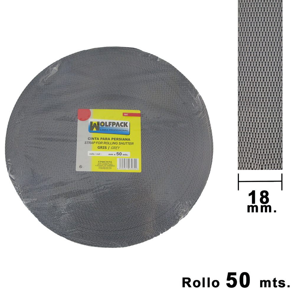 Wolfpack blind tape grey 18 mm roll 50 meters
