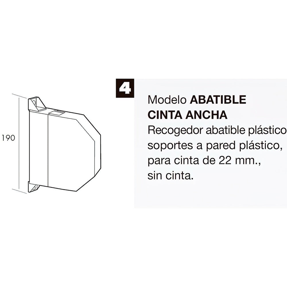 Enrolador de estores dobrável branco com fita de 22 mm