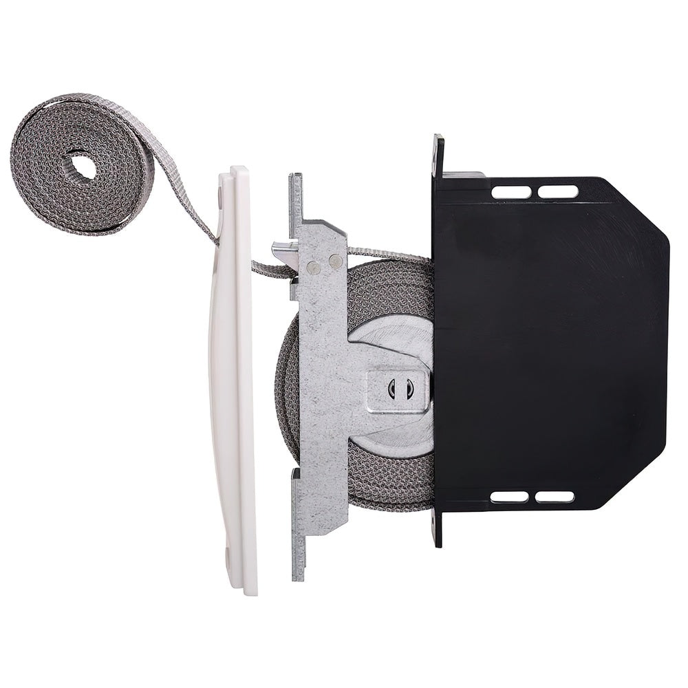 Enrolador de estore mini branco fita 18 mm de encastrar sem pivôs