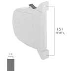 Surface-mounted tilt roller shutter winder, tape width: 18 mm, length: 6 meters.
