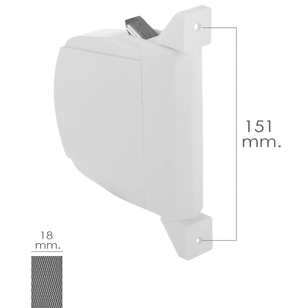 Recolhedor estore de fita, de sobrepor, largura da fita: 18 mm, comprimento: 6 metros.
